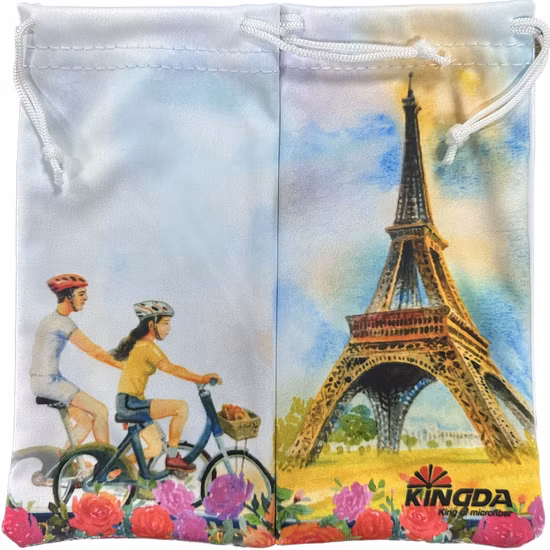 Bolsa impresa logotipo personalizado de los vidrios de las gafas de sol de las lentes del cordón de la microfibra